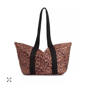 NWT AllSaints Sly East West Tote Travel Leopard Animal Print Bag Handbag